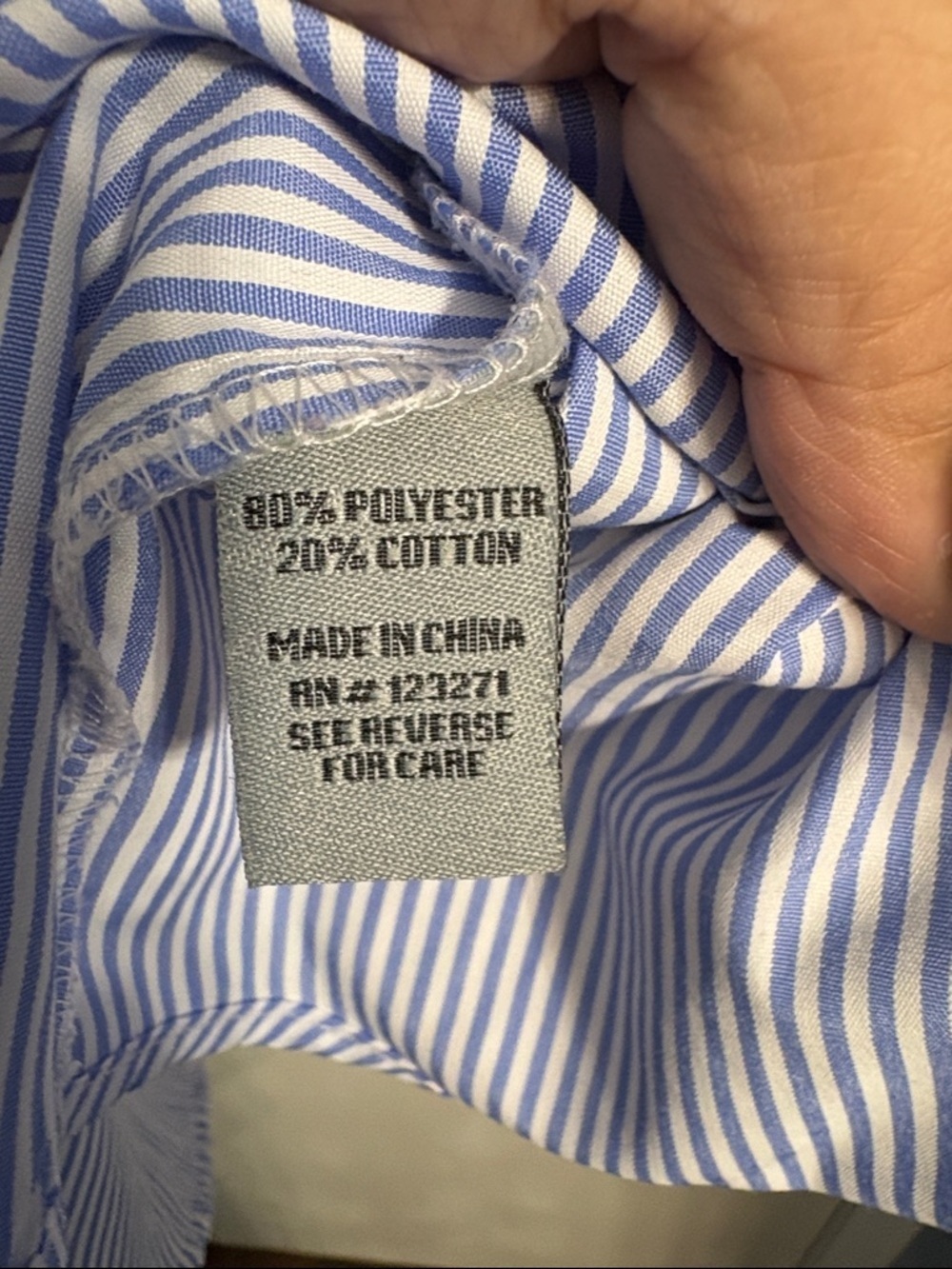 J for Justify Light Blue and White Striped Off-Shoulder Tie-Sleeve Top - Picture 3 of 8